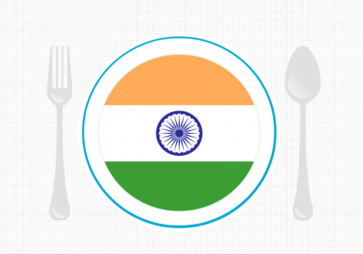 indian flag and food