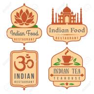 Indian food vector logo set